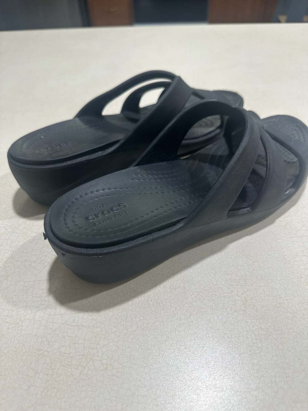 Crocs Women's Sanrah Crossband Wedge Slide Sandals - Picture 3 of 7